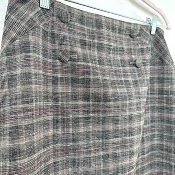 White House Black Market Plaid Pencil Skirt Size 16 Rayon Blend Preppy Classic - Picture 2 of 5